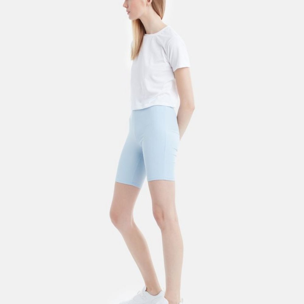 NWT LETT MADRID PULL-ON COMFY RIBBED LOUNGE BIKER SHORTS SZ L